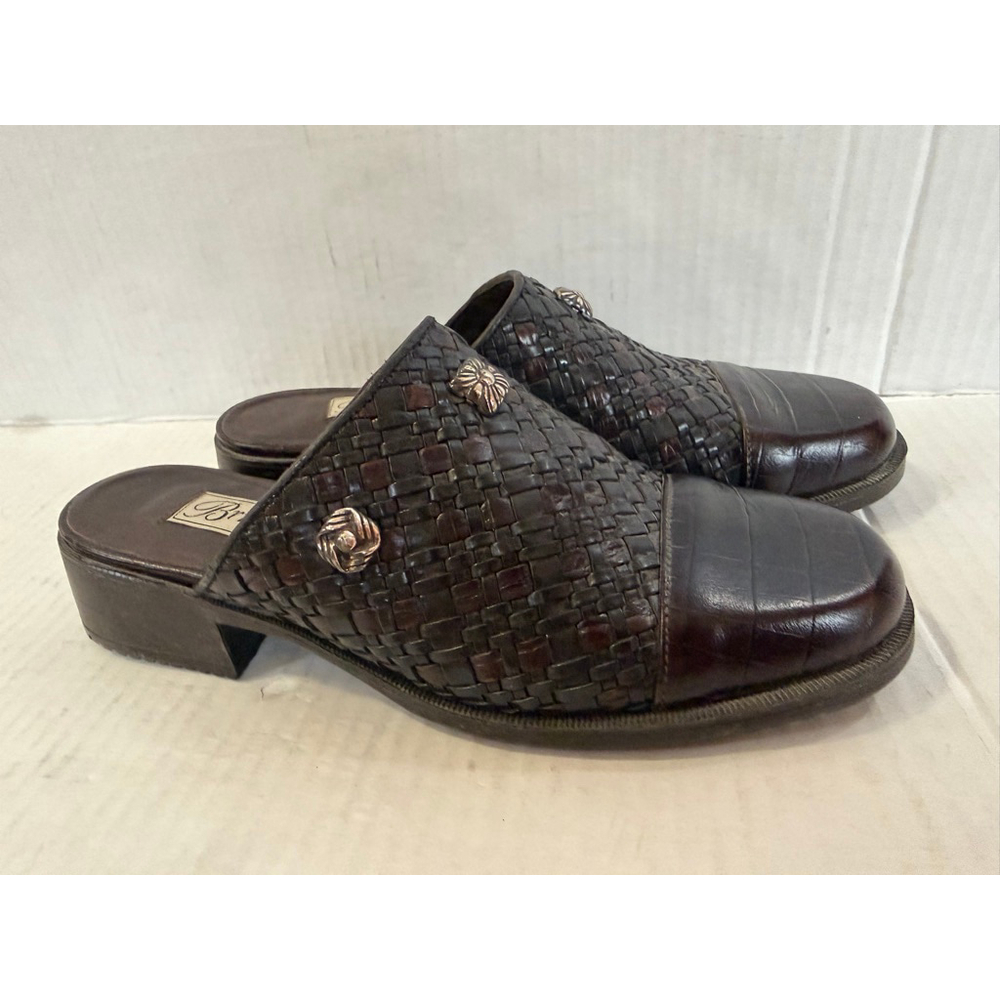 Brighton Stevie Italian Leather Mules Black & Brown Women’s Size 6 Medium